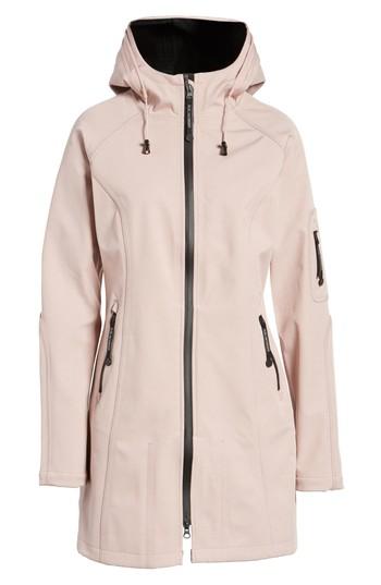Women's Ilse Jacobsen Fit Hooded Raincoat, Size 40 - Red