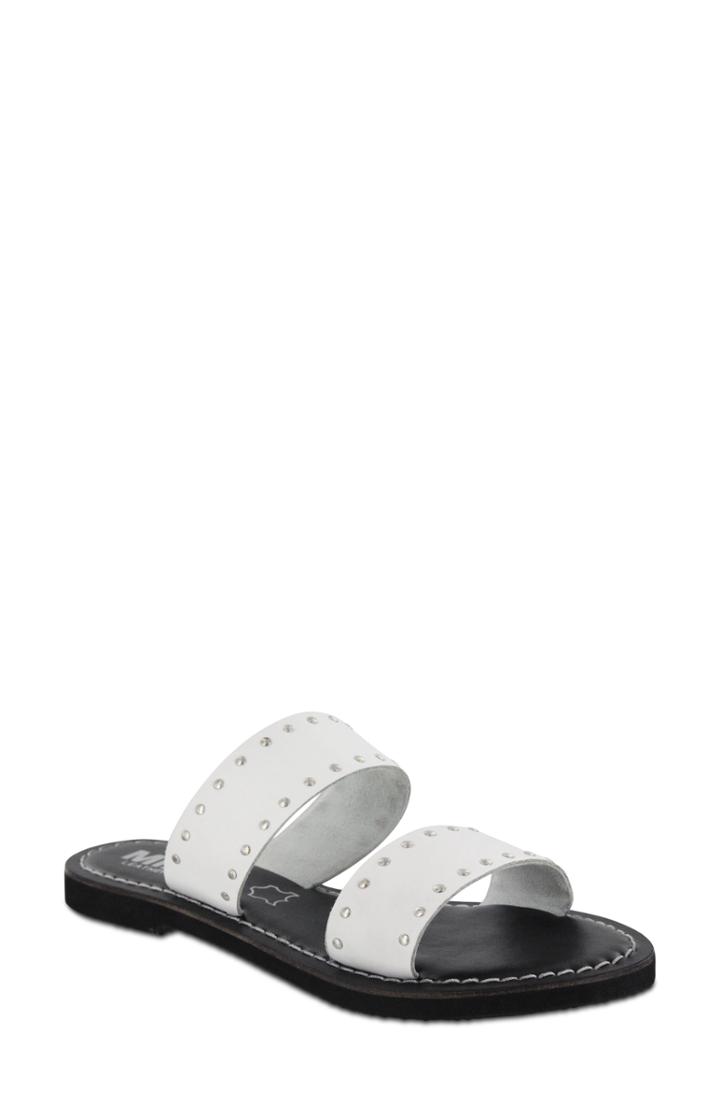 Women's Mia Sharon Studded Slide Sandal M - White