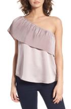 Women's Bp. Plisse Ruffle One-shoulder Top - Purple