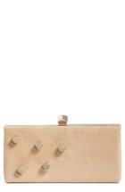 Jimmy Choo Jewelled Collection Celeste Buttons Suede Clutch - Brown