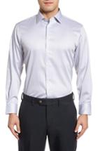 Men's Nordstrom Men's Shop Traditional Fit Stripe Dress Shirt 34/35 - Grey
