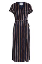 Women's Charles Henry Wrap Midi Dress, Size - Blue