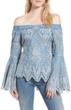 Women's Elliatt Off The Shoulder Chambray Top - Blue