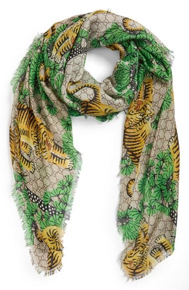 Men's Gucci Bengal Print Modal & Silk Scarf