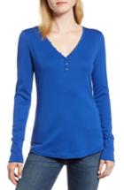 Women's Caslon V-neck Henley - Blue