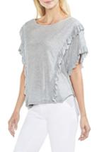 Women's Vince Camuto Ruffle Front Top, Size - Grey