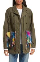 Women's Harvey Faircloth Reversible Vintage Army Coat With Genuine Fox Fur Trim