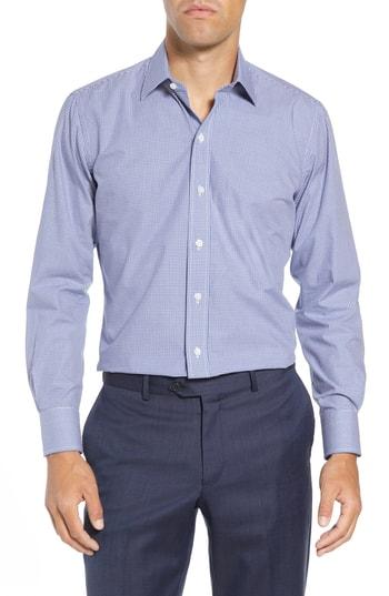 Men's Ledbury 'blue Gingham' Slim Fit Check Dress Shirt .5 - Blue