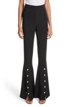 Women's Cushnie Et Ochs Emma Front Snap High Waist Flare Pants - Black