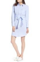 Women's Halogen Stretch Cotton Poplin Shirtdress - Blue