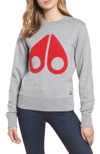 Women's Moose Knuckles Logo Sweatshirt - Grey