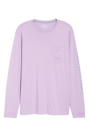 Men's Vineyard Vines Pocket Long Sleeve T-shirt - Purple