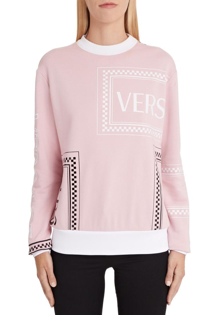 Women's Versace First Line Logo Pattern Sweatshirt