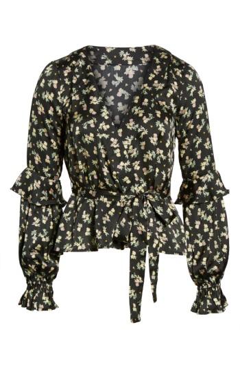 Women's Love Like Summer X Billabong Ruffle Wrap Top - Black