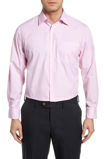 Men's Nordstrom Men's Shop Smartcare(tm) Traditional Fit Stripe Dress Shirt 34/35 - Pink