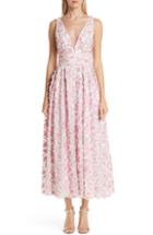 Women's Verdin Floral Embroidered Tea Length A-line Dress - Pink
