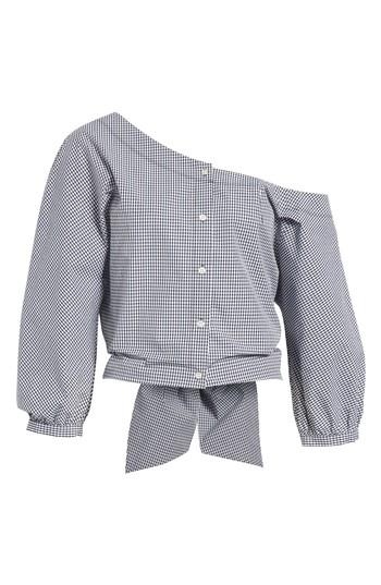 Women's Frame Gingham Tie Back Off The Shoulder Top