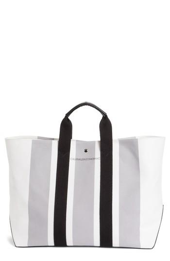 Calvin Klein 205w39nyc Stripe Canvas Tote - White