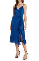 Women's Willow & Clay Ruched Satin Midi Dress - Blue