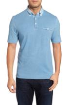 Men's Thomas Dean Denim Trim Jersey Polo - Blue
