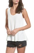 Women's Sun & Shadow Washed Thermal Tank, Size - Ivory