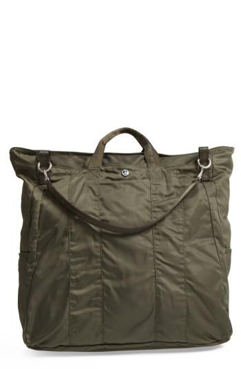 Peace Love World Nylon Tote - Green