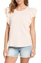 Women's Caslon Ruffle Sleeve French Terry Tee - Pink