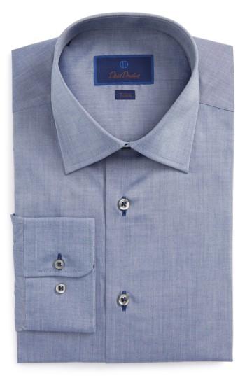 Men's David Donahue Trim Fit Chambray Dress Shirt