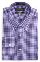 Men's Nordstrom Men's Shop Trim Fit Non-iron Gingham Dress Shirt - 32/33 - Purple