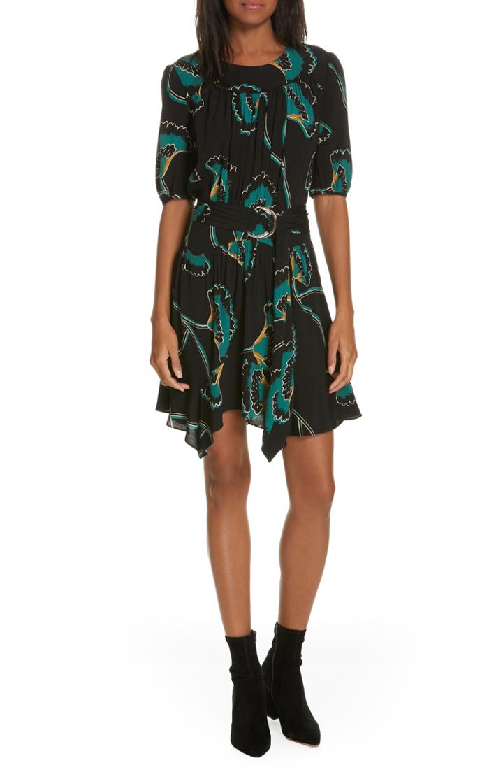 Women's Ba & Sh Leo Belted A-line Dress - Black