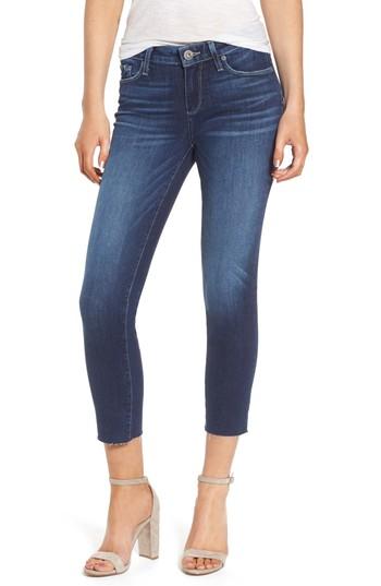 Women's Paige Transcend - Skyline Crop Skinny Jeans - Blue