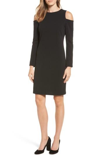 Women's Halogen Knit Cold Shoulder Dress - Black
