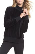 Women's Zella Velour Mock Neck Top, Size - Black