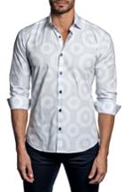 Men's Jared Lang Trim Fit Geo Print Sport Shirt - White