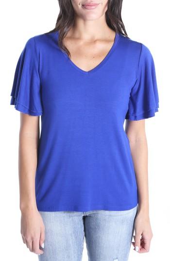 Women's Kut From The Kloth Cassi Flutter Sleeve Tee - Blue