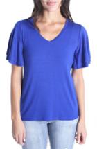 Women's Kut From The Kloth Cassi Flutter Sleeve Tee - Blue