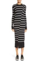 Women's Mcq Alexander Mcqueen Distort Stripe Wool Sweater Dress, Size - Black