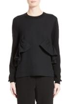Women's Marni Ruffle Crewneck Sweater Us / 40 It - Black