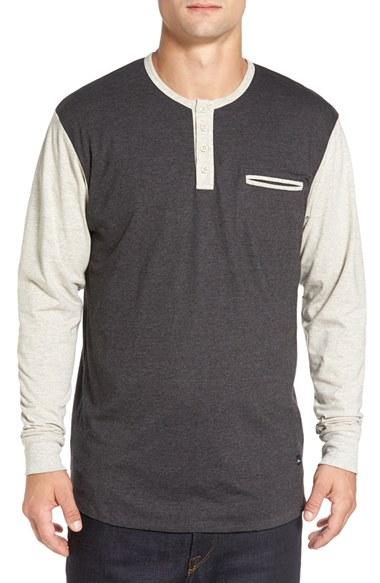 Men's Imperial Motion 'salvage' Long Sleeve Henley - Grey