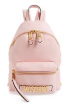 Moschino Logo Leather Backpack - Pink
