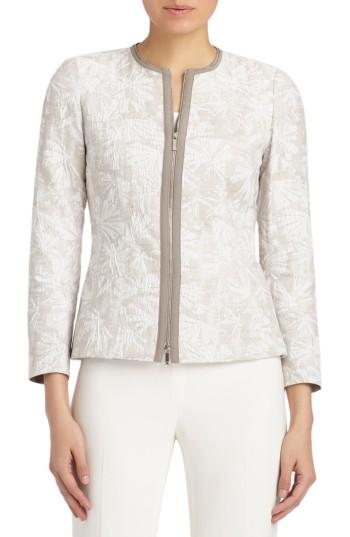 Women's Lafayette 148 New York Damien Plantain Jacquard Jacket