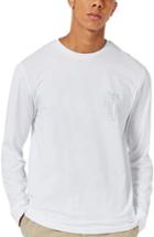 Men's Topman Defaced Foil Print Long Sleeve T-shirt - White