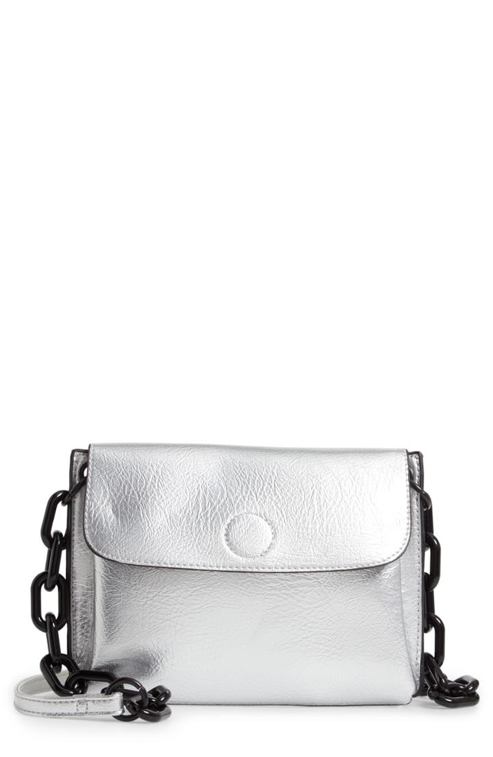 Violet Ray New York Metallic Faux Leather Crossbody Bag - Metallic