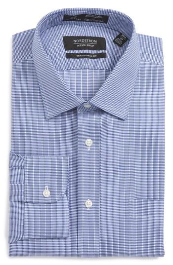 Men's Nordstrom Men's Shop Smartcare(tm) Traditional Fit Stripe Dress Shirt 34 - Blue