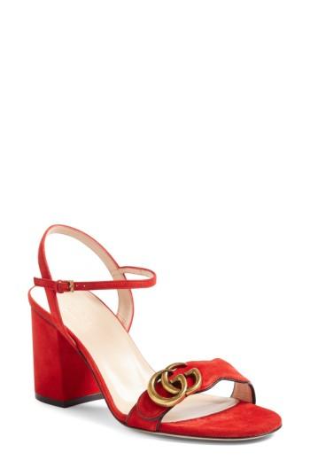 Women's Gucci Gg Marmont Sandal Us / 38eu - Red