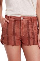 Women's Free People Great Expectations Lace Cutout Shorts - Red