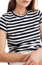 Women's Madewell Stripe Velour Tee - White