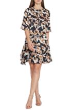 Women's Reiss Kianni Floral Fit & Flare Dress Us / 6 Uk - Black