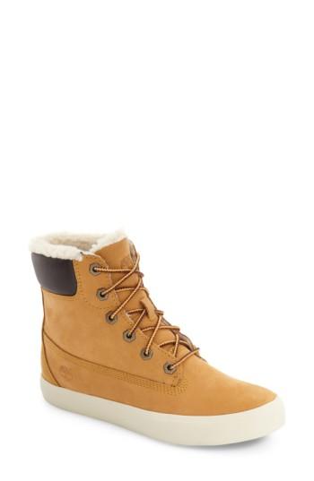 Women's Timberland Flannery Hidden Wedge Boot With Faux Fur Lining .5 M - Brown