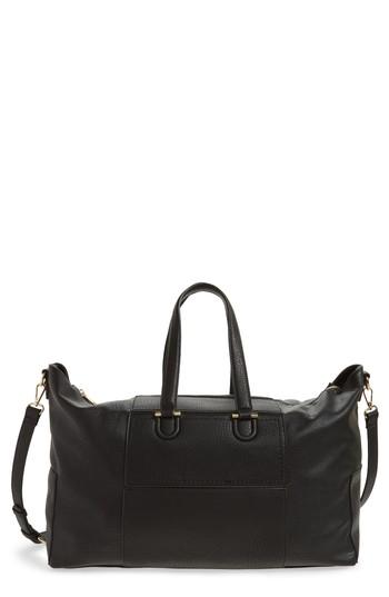 Sole Society Cory Faux Leather Travel Tote - Black